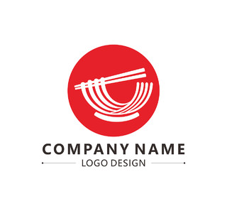 红色logo拉面标志面食logo面条logo